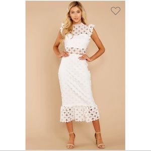 *NWOT* White crochet midi dress from Red Dress